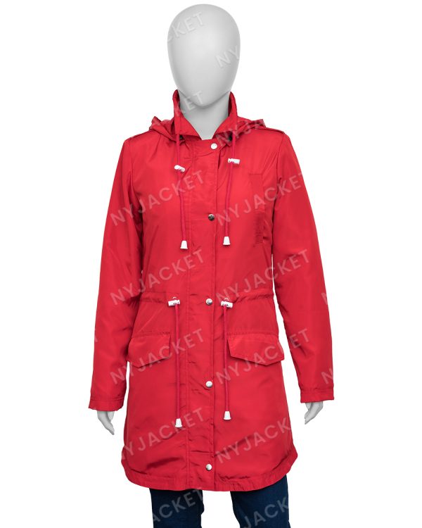 Women’s Red Rain Coat with Hoodie Women’s Red Rain Coat with Hood