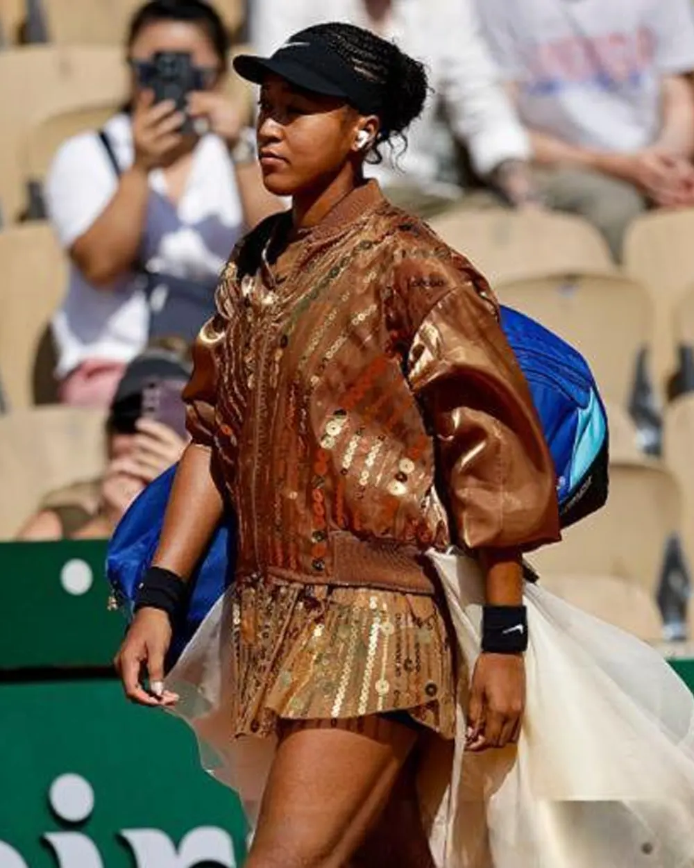 Naomi Osaka French Open 2026 Gold Sequin Bomber Jacket